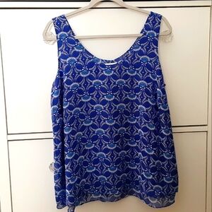 Double Layer Flowy Tank Top - Blue